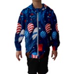 Usa 4th July America Independence Day Kids  Hooded Windbreaker