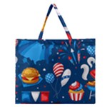 Usa 4th July America Independence Day Zipper Large Tote Bag