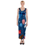 Usa 4th July America Independence Day Fitted Maxi Dress