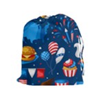 Usa 4th July America Independence Day Drawstring Pouch (XL)