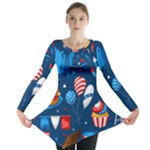 Usa 4th July America Independence Day Long Sleeve Tunic 