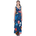 Usa 4th July America Independence Day Empire Waist Maxi Dress