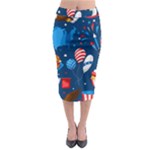 Usa 4th July America Independence Day Midi Pencil Skirt