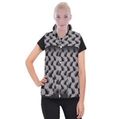 Black Cats On Gray Women s Button Up Vest from ArtsNow.com