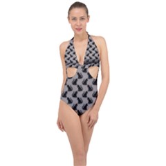 Halter Front Plunge Swimsuit 