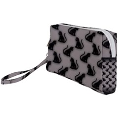 Black Cats On Gray Wristlet Pouch Bag (Small) from ArtsNow.com