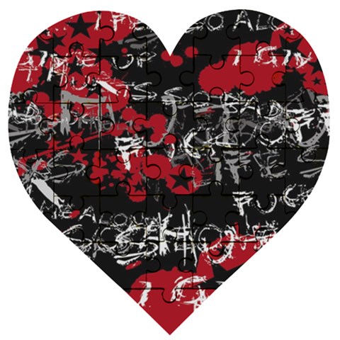 Emo Graffiti Wooden Puzzle Heart from ArtsNow.com