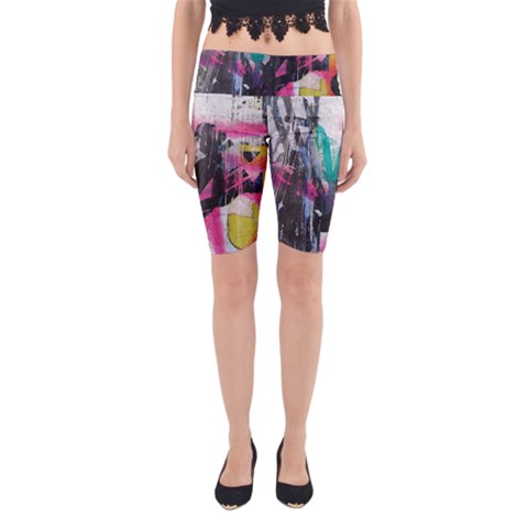 Graffiti Grunge Yoga Cropped Leggings from ArtsNow.com