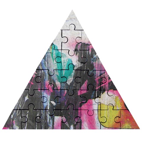 Graffiti Grunge Wooden Puzzle Triangle from ArtsNow.com