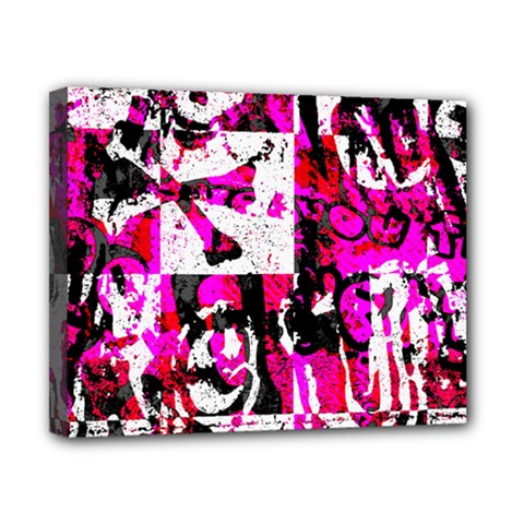 Pink Checker Graffiti Canvas 10  x 8  (Stretched) from ArtsNow.com