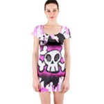 Cartoon Skull Short Sleeve Bodycon Dress