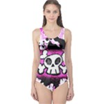 Cartoon Skull One Piece Swimsuit