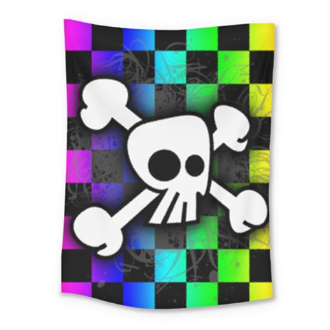 Checker Rainbow Skull Medium Tapestry from ArtsNow.com