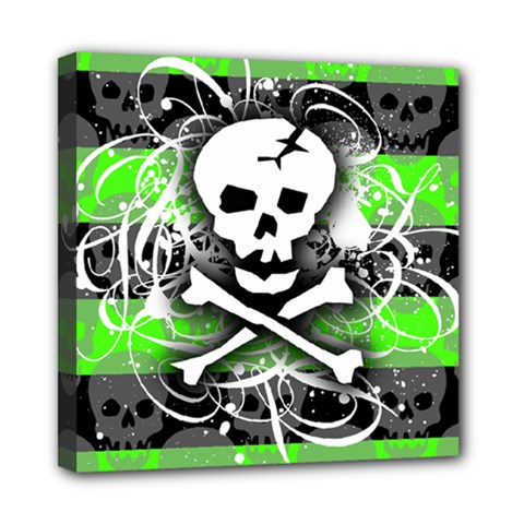 Deathrock Skull Mini Canvas 8  x 8  (Stretched) from ArtsNow.com