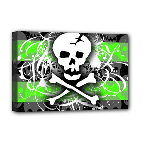 Deathrock Skull Deluxe Canvas 18  x 12  (Stretched) from ArtsNow.com