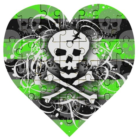 Deathrock Skull Wooden Puzzle Heart from ArtsNow.com