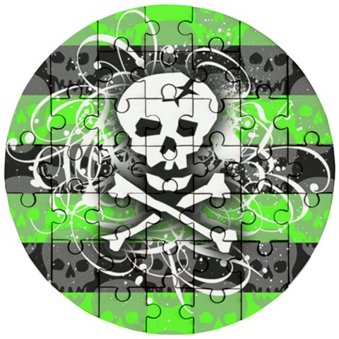 Deathrock Skull Wooden Puzzle Round from ArtsNow.com