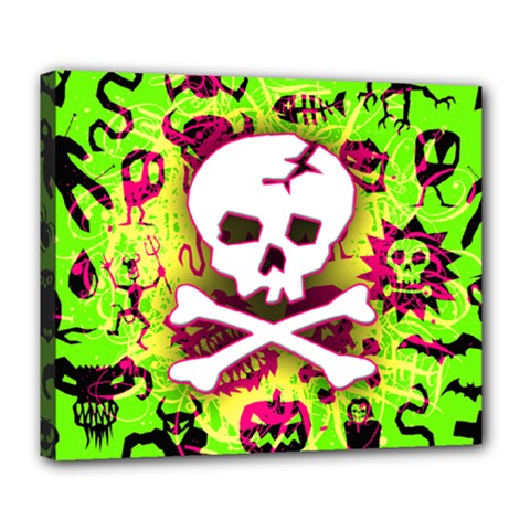 Deathrock Skull & Crossbones Deluxe Canvas 24  x 20  (Stretched) from ArtsNow.com