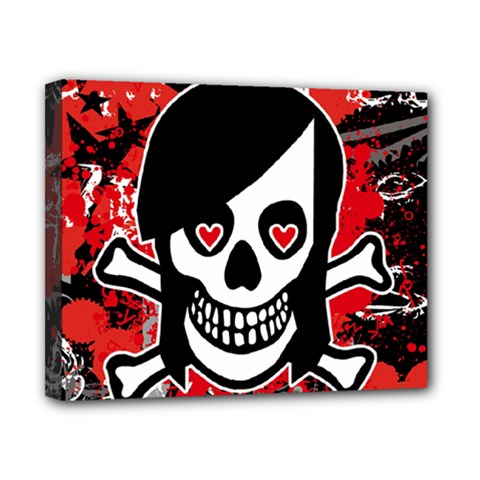 Emo Girl Skull Canvas 10  x 8  (Stretched) from ArtsNow.com