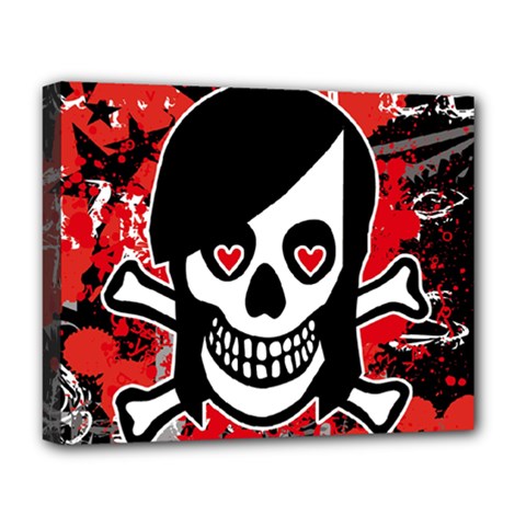 Emo Girl Skull Deluxe Canvas 20  x 16  (Stretched) from ArtsNow.com