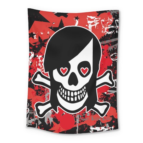 Emo Girl Skull Medium Tapestry from ArtsNow.com