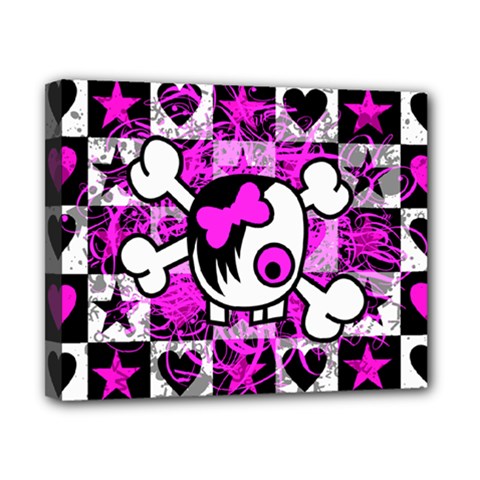 Emo Scene Girl Skull Canvas 10  x 8  (Stretched) from ArtsNow.com