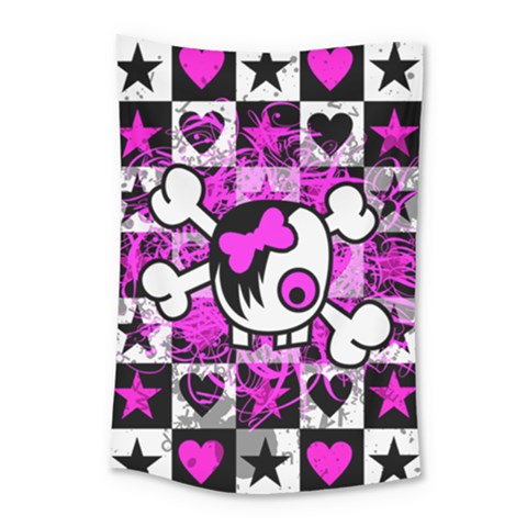 Emo Scene Girl Skull Small Tapestry from ArtsNow.com