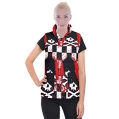 Emo Skull Women s Button Up Vest from ArtsNow.com