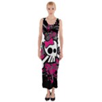 Girly Skull & Crossbones Fitted Maxi Dress