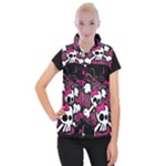 Girly Skull & Crossbones Women s Button Up Vest