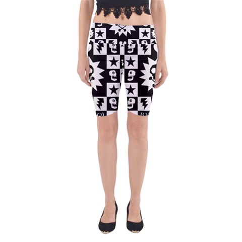 Gothic Punk Skull Yoga Cropped Leggings from ArtsNow.com