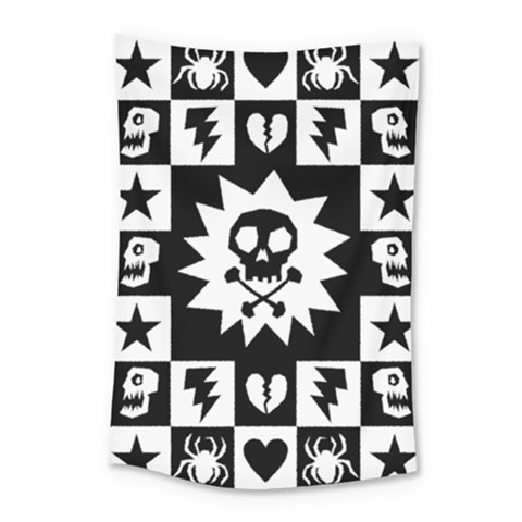 Gothic Punk Skull Small Tapestry from ArtsNow.com