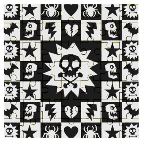 Gothic Punk Skull Wooden Puzzle Square from ArtsNow.com