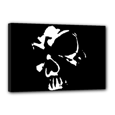 Gothic Skull Canvas 18  x 12  (Stretched) from ArtsNow.com