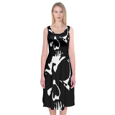 Gothic Skull Midi Sleeveless Dress from ArtsNow.com