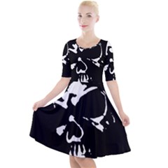 Quarter Sleeve A-Line Dress 