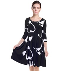 Quarter Sleeve Waist Band Dress 