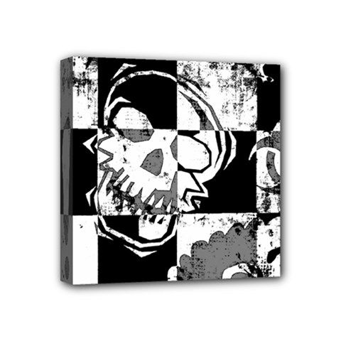 Grunge Skull Mini Canvas 4  x 4  (Stretched) from ArtsNow.com