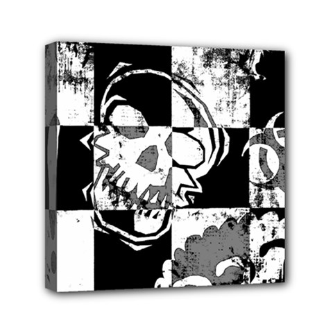 Grunge Skull Mini Canvas 6  x 6  (Stretched) from ArtsNow.com