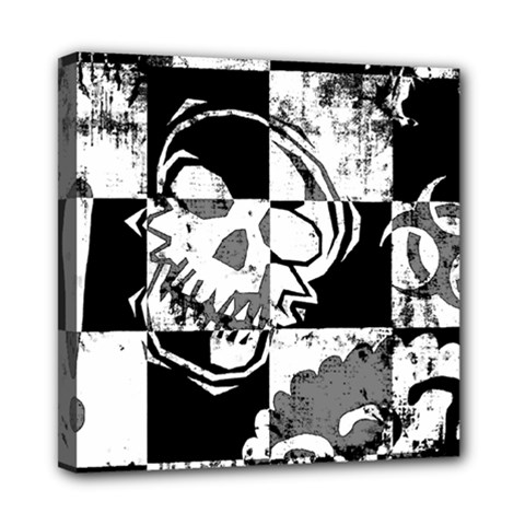 Grunge Skull Mini Canvas 8  x 8  (Stretched) from ArtsNow.com