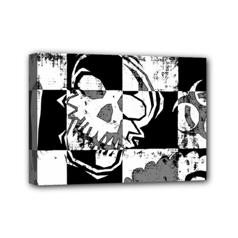 Grunge Skull Mini Canvas 7  x 5  (Stretched) from ArtsNow.com