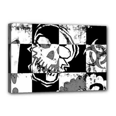 Grunge Skull Canvas 18  x 12  (Stretched) from ArtsNow.com