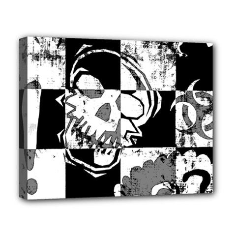 Grunge Skull Deluxe Canvas 20  x 16  (Stretched) from ArtsNow.com