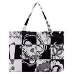 Grunge Skull Zipper Medium Tote Bag