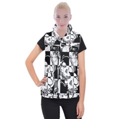 Grunge Skull Women s Button Up Vest from ArtsNow.com