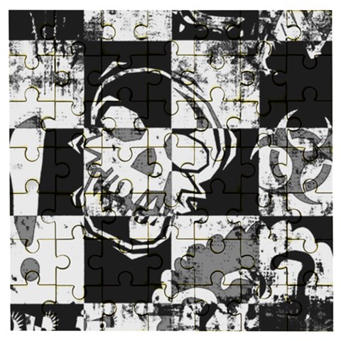 Grunge Skull Wooden Puzzle Square from ArtsNow.com