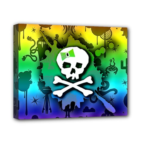 Kawaii Rainbow Skull Canvas 10  x 8  (Stretched) from ArtsNow.com