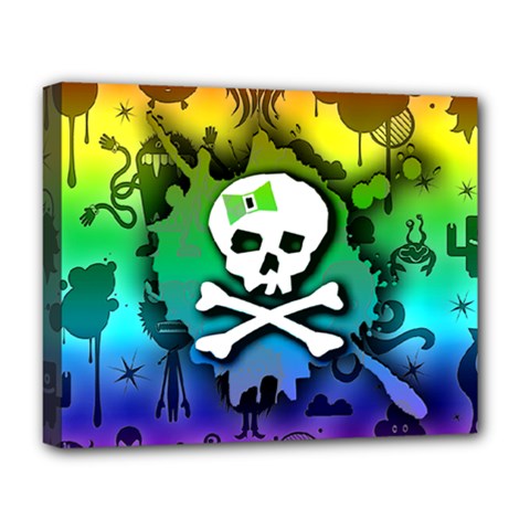 Kawaii Rainbow Skull Deluxe Canvas 20  x 16  (Stretched) from ArtsNow.com