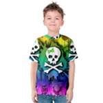 Kawaii Rainbow Skull Kids  Cotton Tee