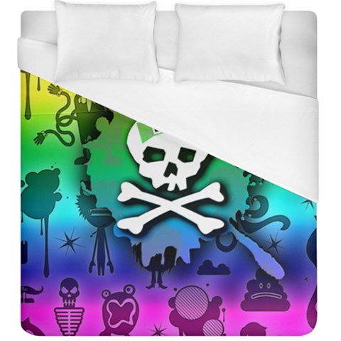 Kawaii Rainbow Skull Duvet Cover (King Size) from ArtsNow.com